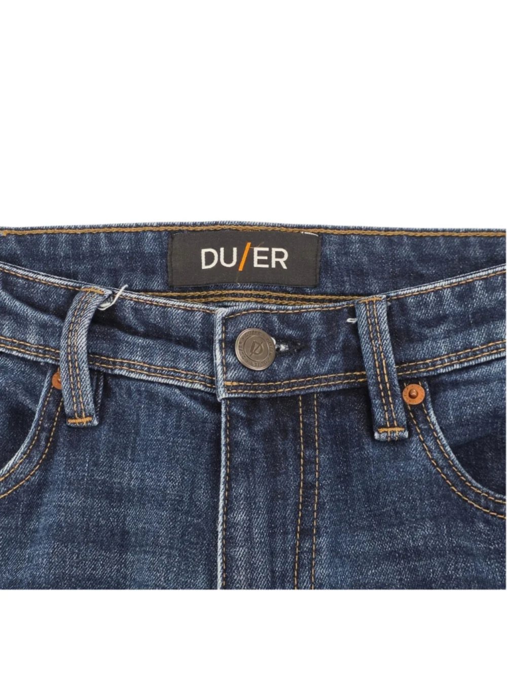 DU/ER L2X Straight Leg Jeans Mens 34x30 Dark Wash Performance Stretch Coolmax